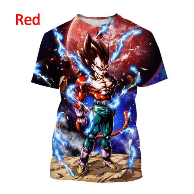 Camisetas de Dragon Ball Vegeta, ropa de verano, Tops de manga corta con estampado, moda diaria, camisetas deportivas con dijes, regalo