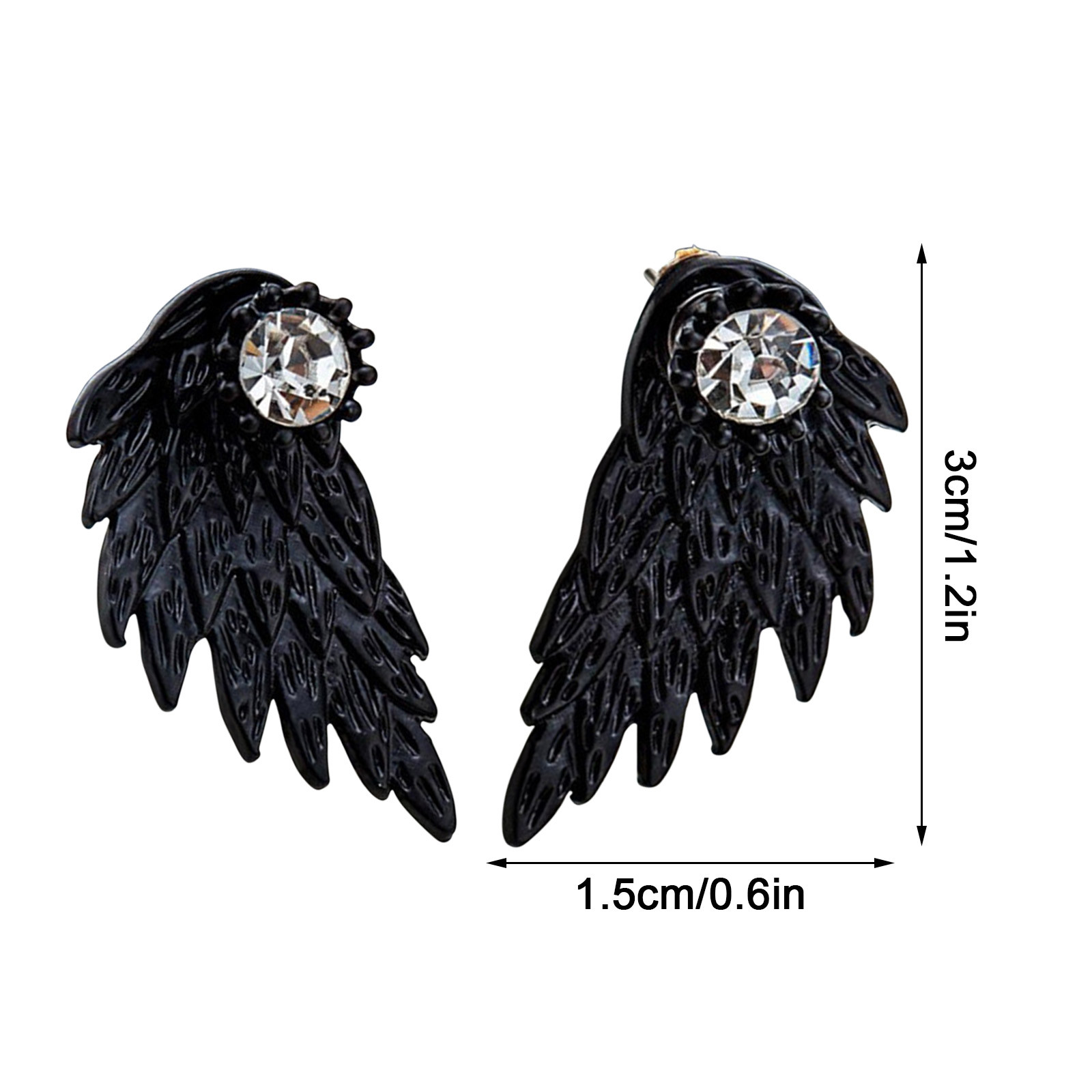 Sterling Silver Angel Feather Wings Stud Earrings