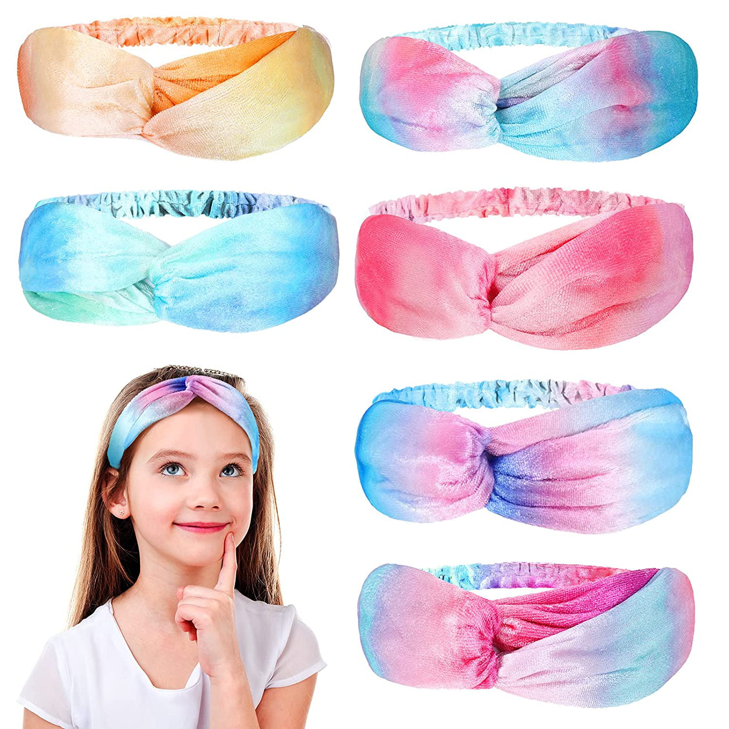 Pastel tie dye Summer Bow turban Head wrap Turban Hair Accessory