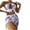 Purple, variant on AOOCHASLIY Womens Sundresses Casual Clothes Women Sexy Apron Print Strappy Back Set Three Piece Bikinis Swimsuits