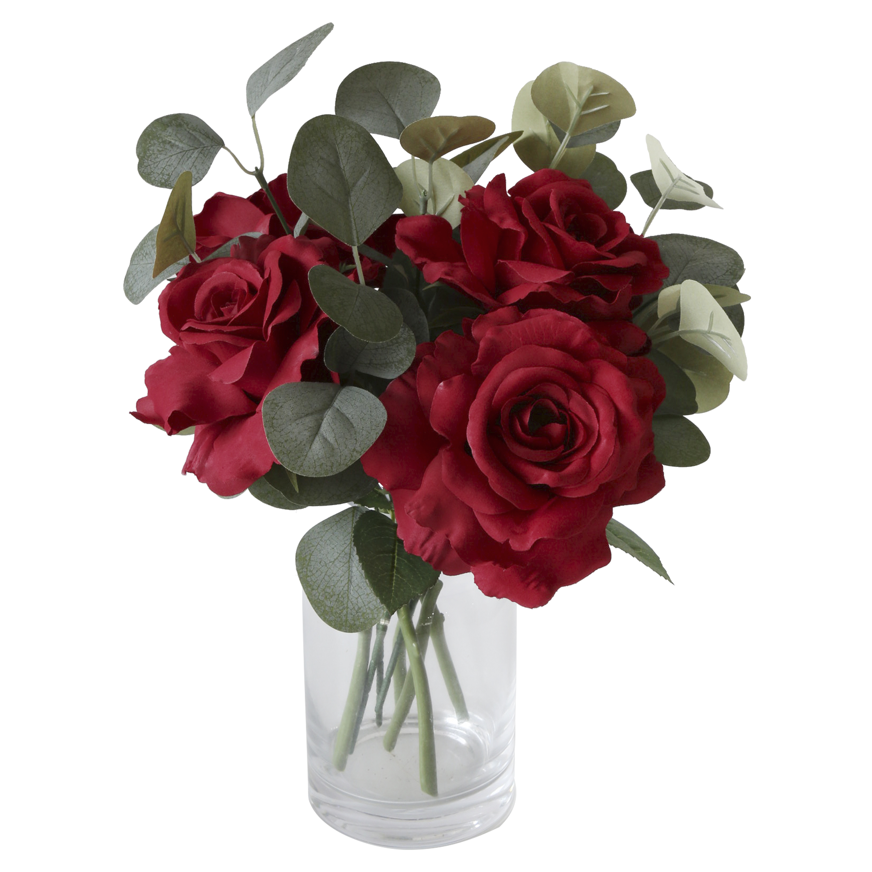 13-inch Artificial Silk Red Single Head Large Rose Short Stem, for Indoor Use, by Mainstays