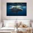 thumbnail image 2 of Elephant Stock Skimming Whale Wall Art - Horizontal Canvas Wall Art - Living Room Wall Decor - Animal Canvas - Blue And Black Decor - 48" x 32", 2 of 8