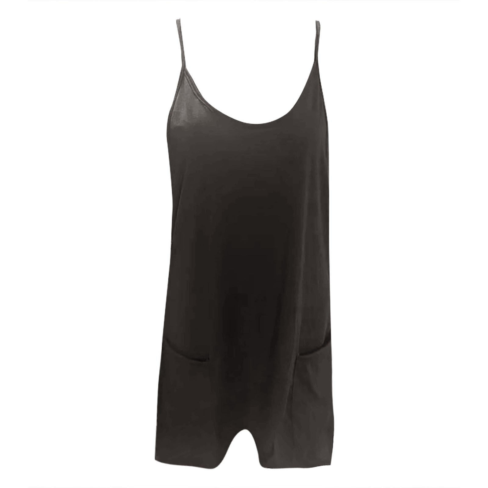GILIGEGE Womens Summer Sleeveless Mini Dress V Neck Spaghetti Strap Sundress Athletic Short Dress with Pockets 2025 Spring/Summer New Loose and Slimming Pure Ribbon Pocket Strap Jumpsuit for Women