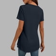 thumbnail image 6 of Feancey V Neck Tunic Tops for Women Dressy Casual Blouse Solid Color Short Sleeve Summer Tees Lightweight Breathable Gym Workout T-Shirts Navy S, 6 of 9