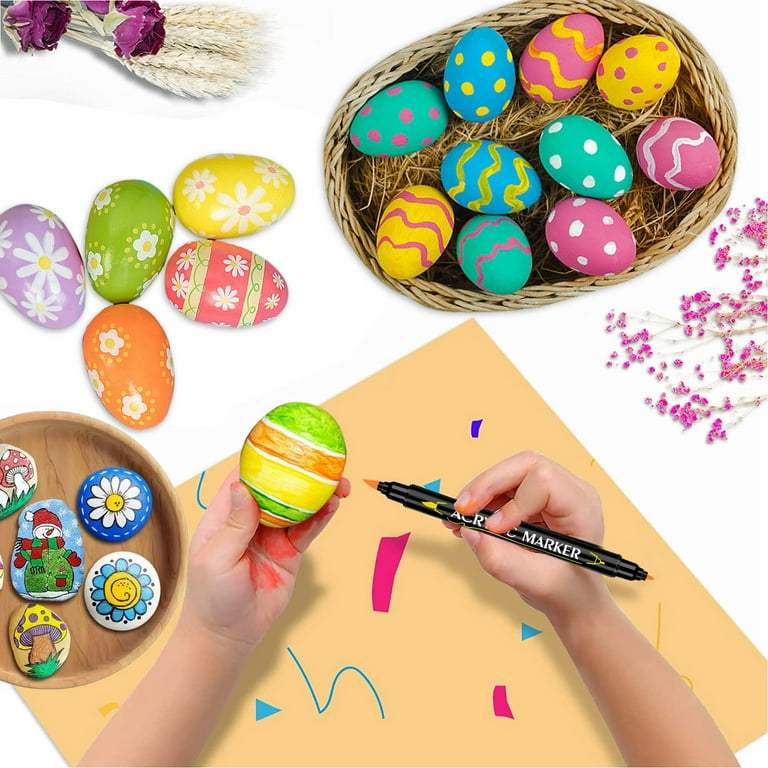 Acrylic Paint Pens Paint Markers for Rock Painting, Canvas, Wood, Glass,  Fabric, Metal, Plastic, Arts Crafts Easter Eggs, Pumpkin, Scrapbooking  Supplies, Graffiti Markers for Adults Kids 2024 - $17.99