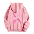 thumbnail image 4 of SUYOLL Women's Hoodies Fall Winter Ribbon Feather Print Zipper Long Sleeve Pocket Drawstring Casual Sports Sweatshirt Hoodie Pullover Tops, 4 of 5