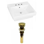 American Imaginations AI-31511 20.5 in. Above Counter White Vessel Set for 3 Hole 4 in. Center Faucet