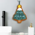 thumbnail image 1 of Toalla de Mano Navideña | Toalla de Poliéster Verde para Baño y Cocina | 26 X 21 Cm | Diseños Festivos | Suave y Absorbente | Incluye Anilla para Colgar | 1 Unidad, 1 of 6