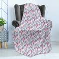 thumbnail image 4 of 1990s Soft Flannel Fleece Blanket, Eighties Memphis Colors Brush Marks Composition with Diagonal Alignment, Cozy Plush for Indoor and Outdoor Use, 50" x 70", Pink Aqua and Pale Green, by Ambesonne, 4 of 5