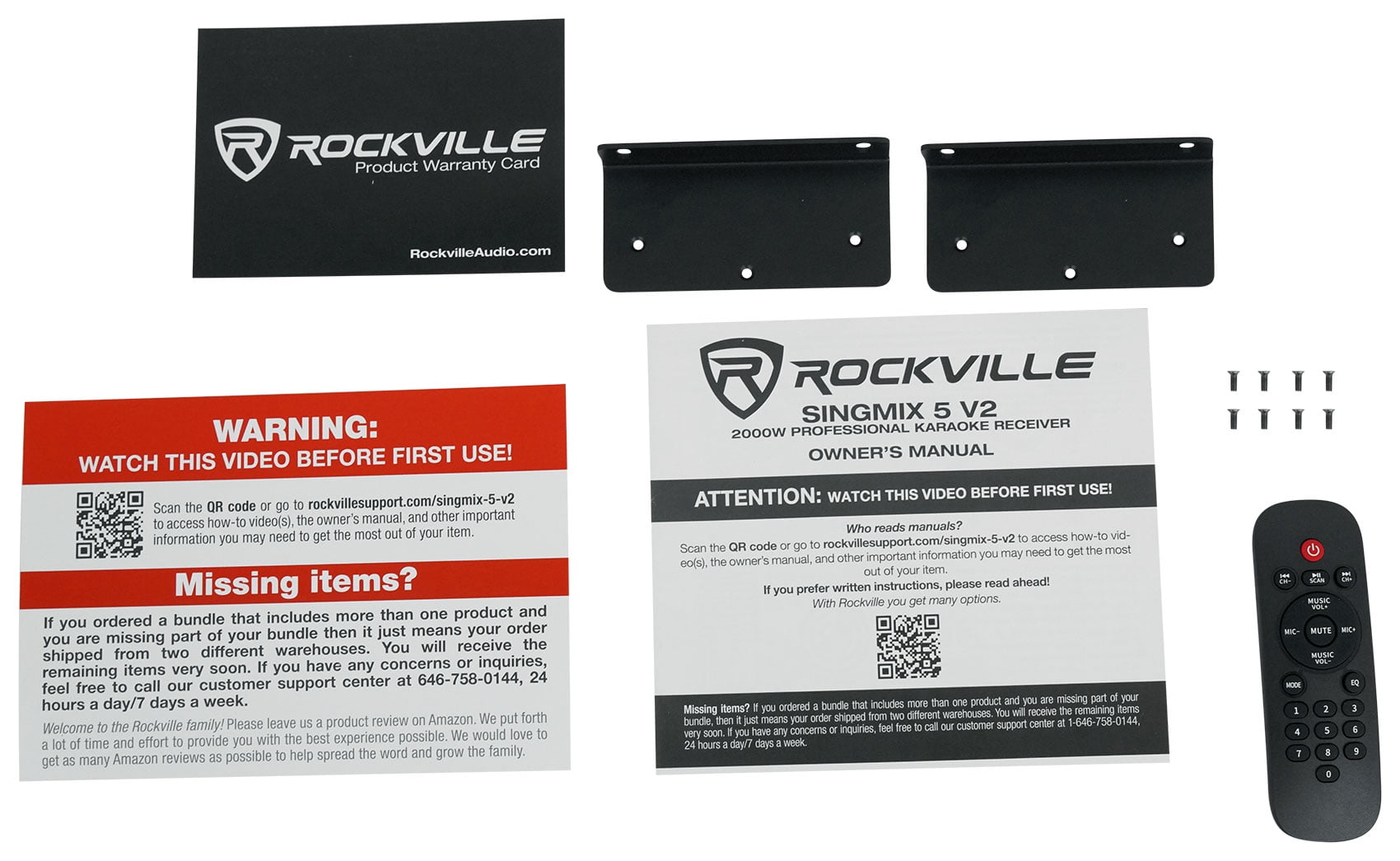 Rockville SINGMIX 5 Bluetooth Home Receiver Amp+(4) 6.5" Bookshelf Speakers