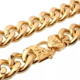 thumbnail image 2 of EOEMY 12/15mm Heavy Polished Women Men Chain Curb Stainless Steel Necklace Or Bracelet-Gold-15mm-40Inch Or 101Cm, 2 of 7