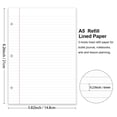 thumbnail image 2 of Papel De Relleno A5 Organizador De Repuestos Para Planificador De 3 Agujeros Papel Para Encuadernación De Hojas Sueltas 100 Hojas/200 Páginas Forradas 100 G/M² Blanco 5,8 X 8,2 Pulgadas Papel De Relle, 2 of 5