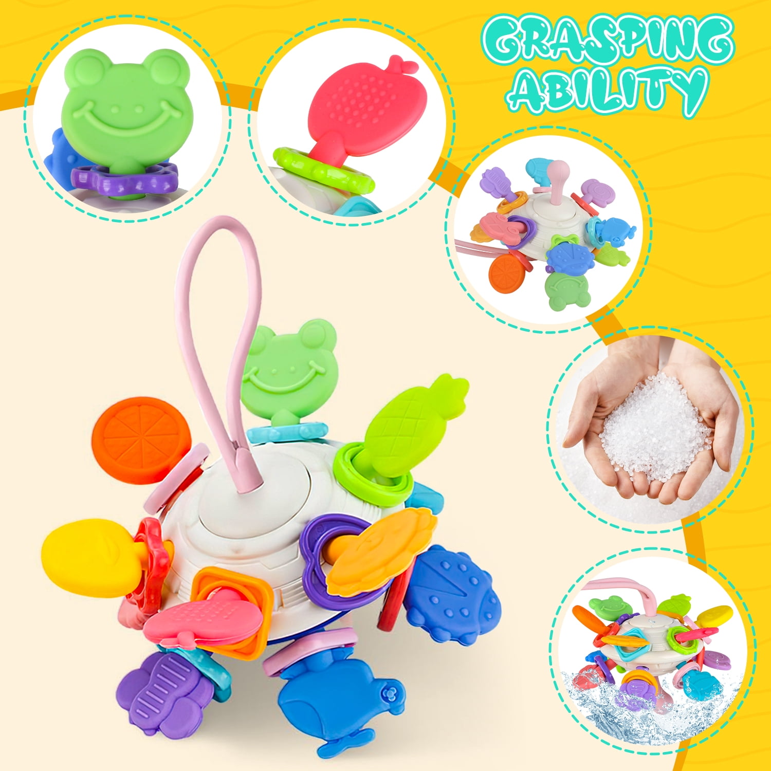 Flooyes 5-in-1 Montessori Toys Set, Early Education Toy For Kid Age 6-12 Months with Stacking Toys