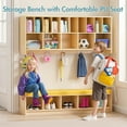 thumbnail image 5 of Advwin Wall Cubbies with Hooks & Cushion Shoe Storage Bench, Wooden Wall Mounted Storage Organizer Diaper Shelves for Daycare, Nursery, Home, School, 5 of 10