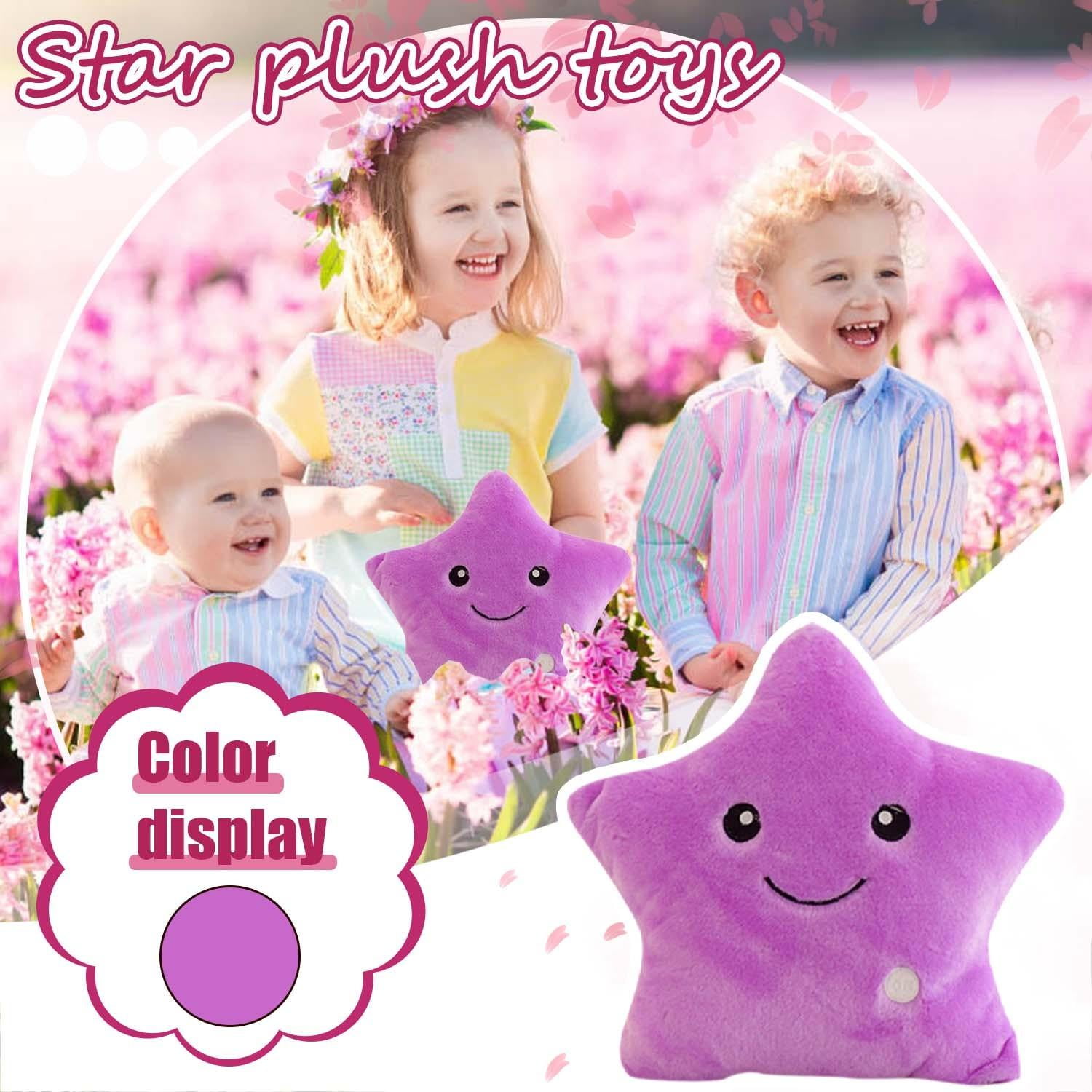 Cute Five-pointed Star Luminous Pillow Colorful Soft Plush Glowing Children Toy 