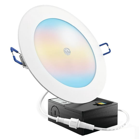 Sunco Motion Sensor Recessed Light 6 Inch LED, Slim Downlight with Junction Box, 1200 Lumens, Selectable CCT 2700K/3000K/4000K/5000K/6000K, Dimmable, 12W UL/ETL