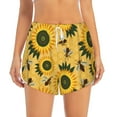 thumbnail image 2 of Pofeuu Bees and Sunflowers Print Women's Athletic Shorts Running Workout Shorts Tummy Control Quick Dry Gym Shorts with Pockets Double layer sports shorts-X-Large, 2 of 7