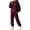 Wine#30829BB, variant on Garbnen Fleece 2 Piece Sweatsuits for Women Hoodie Baggy Jogger Sweatpants Set Warm Plush Tracksuit Women Light Green XL