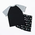 thumbnail image 6 of NIEWTR Boys Clothes Summer Breathable Dinosaur 2 Pieces Outfit Set Print Short Sleeve Shirt + Elastic Waist Shorts（A-Black,5-6 Years), 6 of 9
