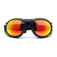 thumbnail image 2 of Cafe Racer Reflective Color Mirror Lens Retro Paded Riding Goggle Sunglasses Black - Orange Mirror, 2 of 4