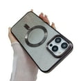 thumbnail image 2 of ELEHOLD MagSafe Compatible iPhone 12 Case, iPhone 12 Magnetic Glitter Case, Luxury Plating Clear Case for Women Girls Shockproof Back Cover, Gradient Black, 2 of 6