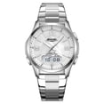 thumbnail image 2 of Reloj de cuarzo unisex con calendario – Reloj de pulsera de acero inoxidable resistente al agua para negocios, para hombres y mujeres, ideal para la oficina, reloj analógico de moda., 2 of 6