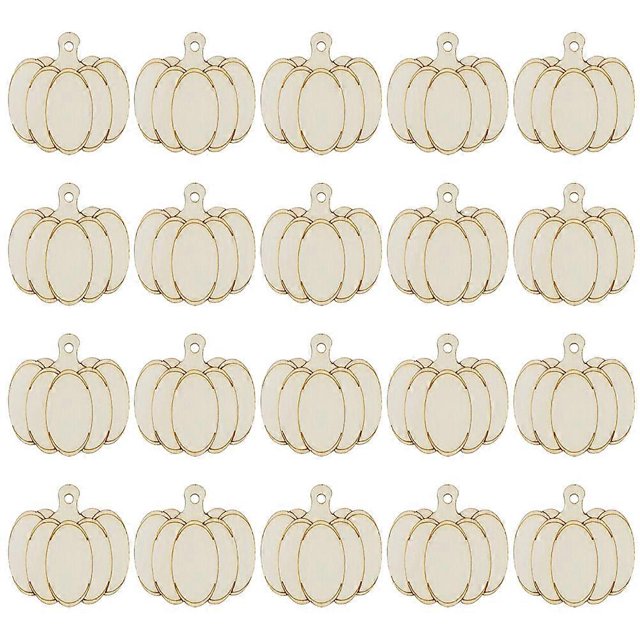 1Set Halloween Wood Cutouts Pumpkin Cutouts Pumpkin Slices Home Decors with Hemp Rope