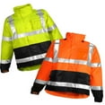 thumbnail image 2 of High Visibility Rain Jacket with hood, Polyester, Class 3 R, Orange, 2XL J24129, 2 of 2