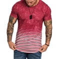 thumbnail image 3 of One opening Men Floral Print Round Neck Short Sleeve T-Shirt, 3 of 5