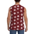 thumbnail image 4 of Lsque Snowflake red plaid Print Men's Cotton Blend Sleeveless Muscle Shirts (S-3XL)- Moisture Wicking, Odor Protection, UPF 30+,Large, 4 of 8
