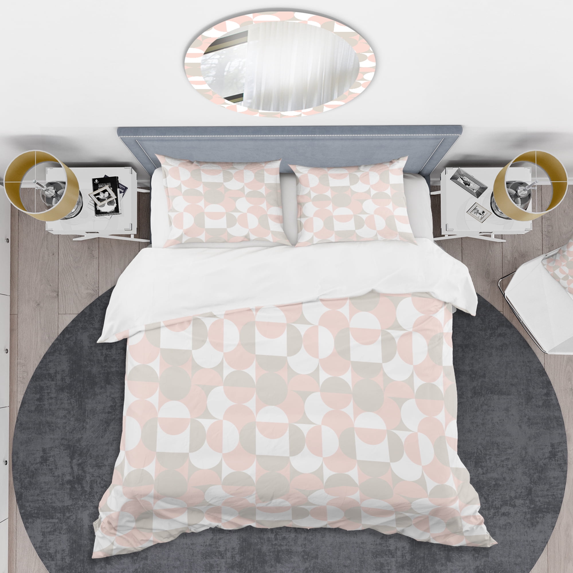Designart 'Retro Circular Pattern III' Mid-Century Modern Duvet Cover Set
