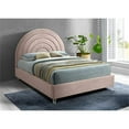 thumbnail image 2 of Pemberly Row Contemporary Pink Velvet Queen Bed in Acrylic Finish, 2 of 10