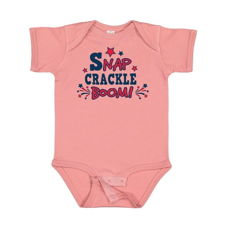

Inktastic 4th of July Snap Crackle Boom with Red and White Fireworks Boys or Girls Baby Bodysuit