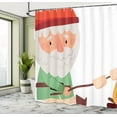 thumbnail image 4 of Ambesonne Christmas Themed Shower Curtain, Cottagecore Gnome, 69"Wx75"L, White Vermilion Pearl, 4 of 4