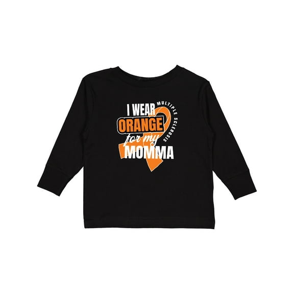 Inktastic I Wear Orange For My Momma Multiple Sclerosis Awareness Boys or Girls Long Sleeve Toddler T-Shirt