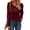Wine, variant on SDNall Casual Solid Round Neck Long Sleeve T-Shirt with Buttons for Women's Fashion