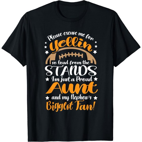 Nephew Biggest Fan Football Aunt Auntie Womens T-Shirt, Unisex T-Shirt