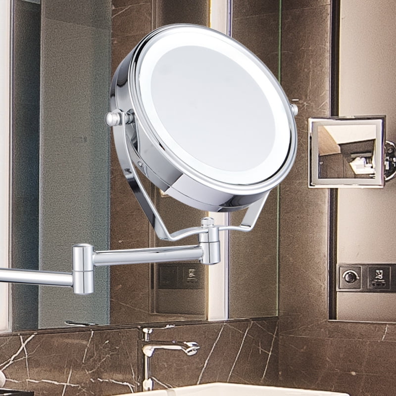 Wall Mounted Makeup Mirror with 7X Magnification, 6 Inch Double Sided