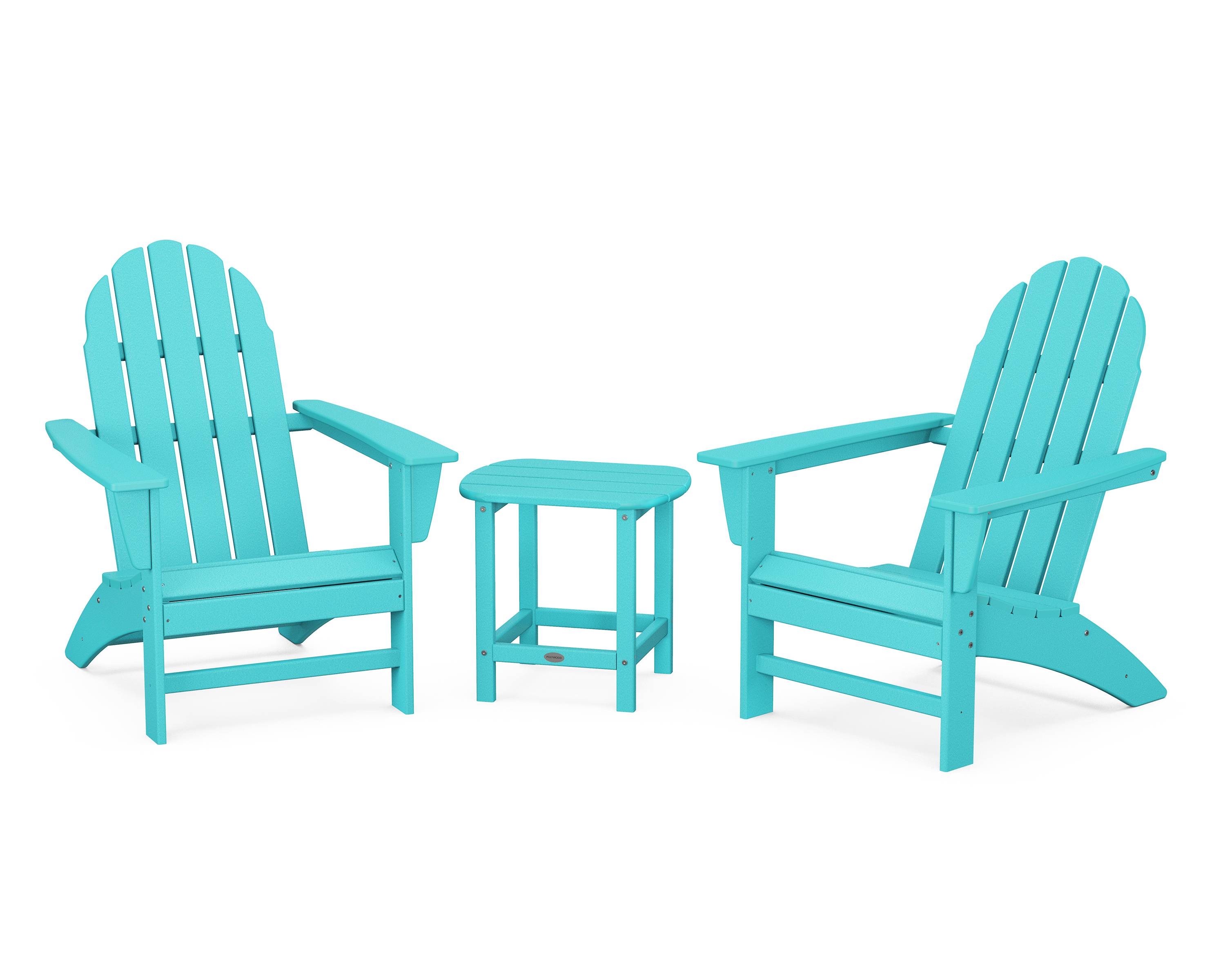 POLYWOOD Vineyard 3-Piece Adirondack Set with South Beach 18" Side Table in Aruba - image 1 of 1