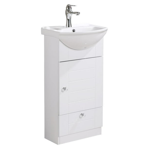 Mahayla 17 3 4 Small Cabinet Vanity Bathroom Sink In White With Faucet Drain Com Small Cabinet Vanity Bathroom Sink, Small Bathroom Vanity Sink Set