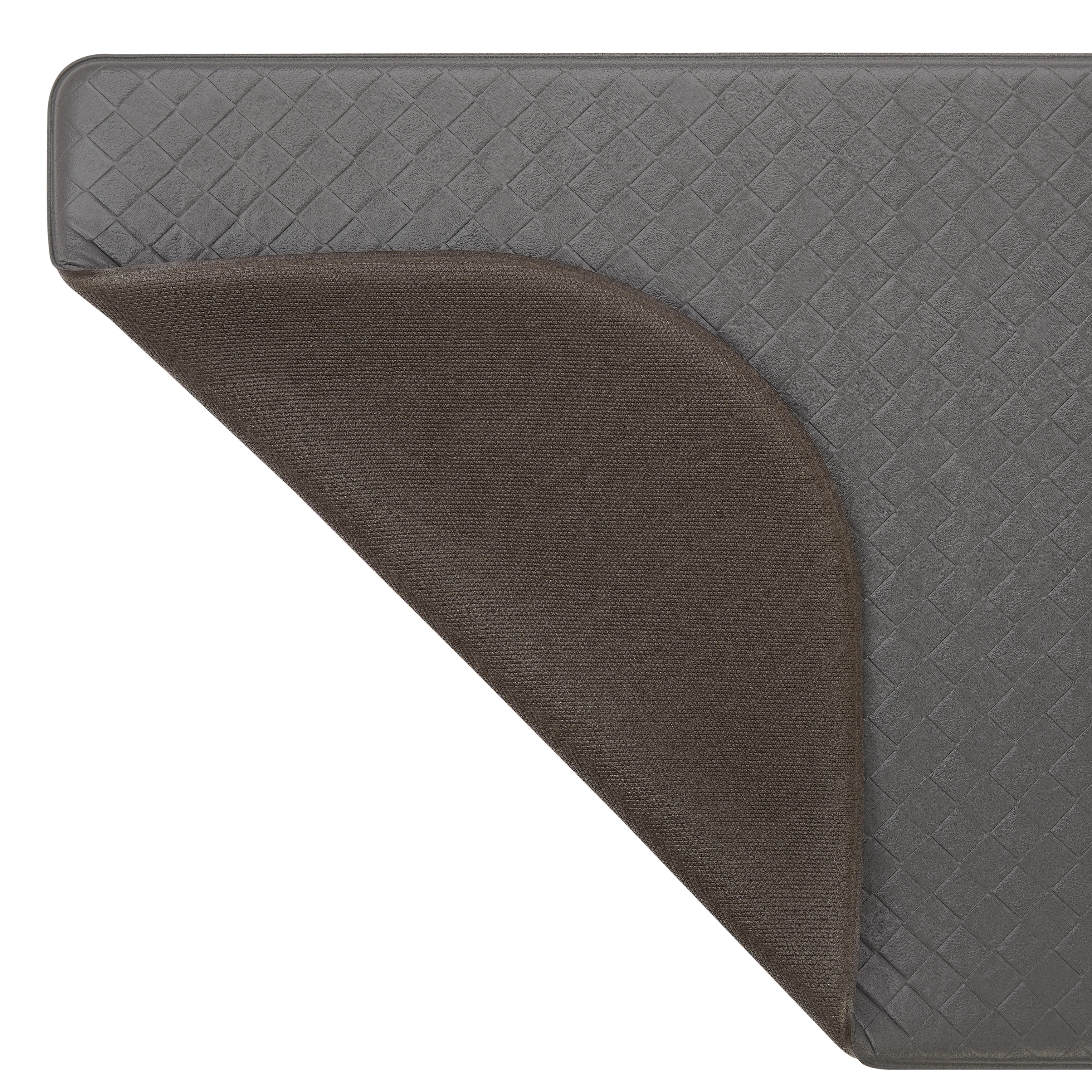 Anti-Fatigue Kitchen Mat, Charcoal, Playa Basketweave Wedge by Chef Gear, 17.5 in. x 48 in.