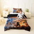 thumbnail image 2 of Metsweet Magic Dragon Twin Comforter Sets 2pcs, Abstract Animal Bedding Set, Red Blue Green,Black Reversible,1 Comforter and 1 Pillowcase, 2 of 6