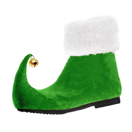 Milageto Elf Shoes Funny Velvet Boots for Adults Men Women for Christmas Festive Dress up 41