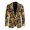 Golden Tropical Leaf Print, variant on Uourmeti Slim Fit Single Button Blazer Jacket with Neon Tropical Print, Polyester Lightweight Long Sleeve Coat for Business and Formal Prom