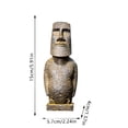 thumbnail image 2 of Handmade Cast Iron Easter Island Moai Statue Decor, Ancient Monolithic Head Sculpture Figurine for Home, Office, and Desktop, 2 of 4