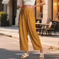 thumbnail image 6 of jowamay Flowy Pants for Women Elastic Waist Drawstring Beach Vacation Trousers with Pockets for Travel, 6 of 7