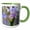 Green/White, variant on 3drose, Flowers on a Table in the Kitchen That the Husband Sent, 15oz Two-tone Black Mug
