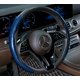 thumbnail image 3 of 2/3 piezas de funda para volante de coche de silicona y fibra de carbono con láser, 1K, de microfibra de cuero, PVC, antideslizante, universal, 3 of 5
