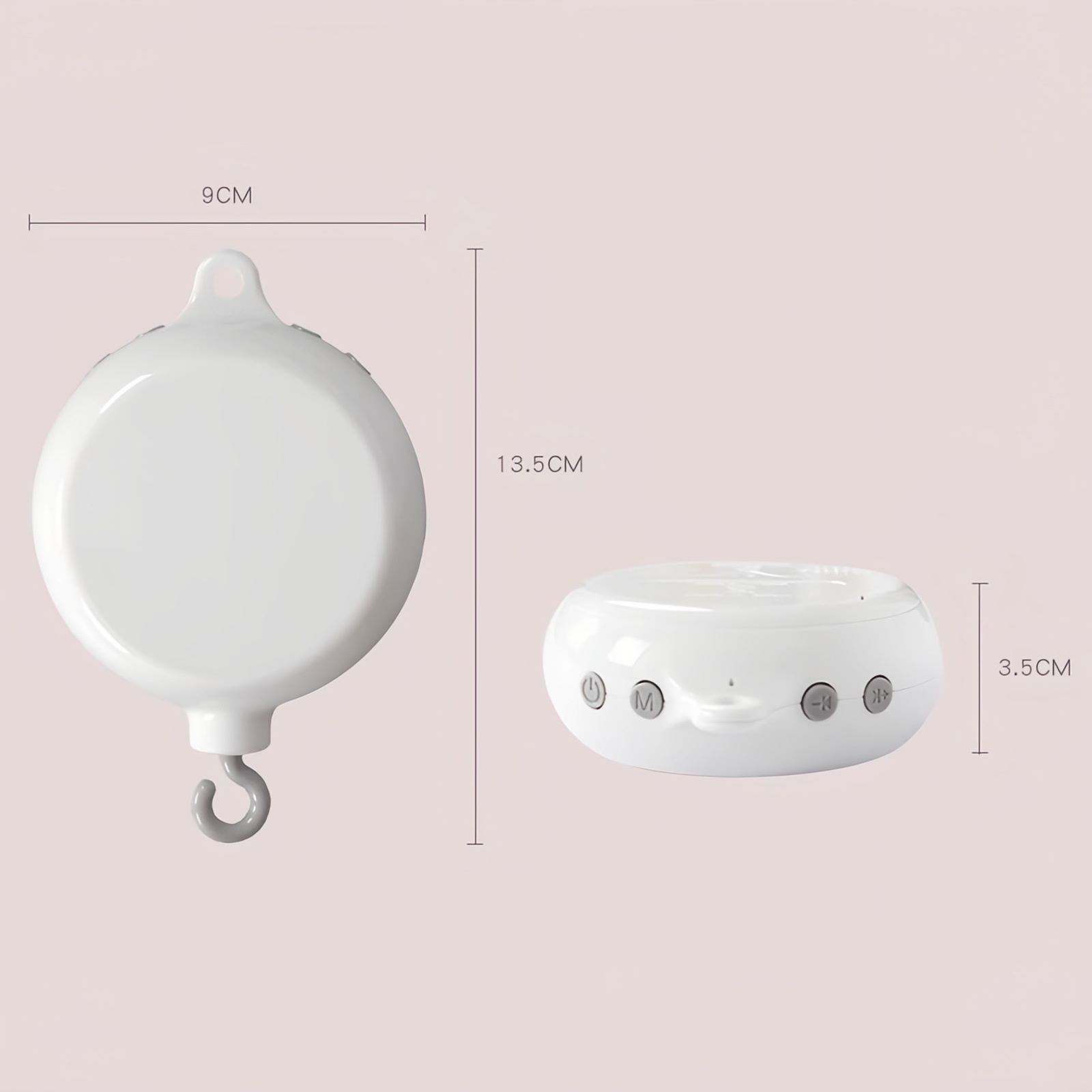 Baby Crib Mobile Motor, Rechargeable - Operated Music Box with Connectivity, Spinner Crib Mobile（white）