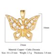 thumbnail image 2 of 1pc Brass Micro Pave Cubic Zirconia Pendants Cadmium Free & Nickel Free & Lead Free Butterfly Charms Real 18K Gold Plated 23x16x3.8mm, 2 of 2